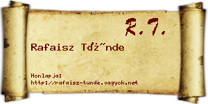 Rafaisz Tünde névjegykártya
